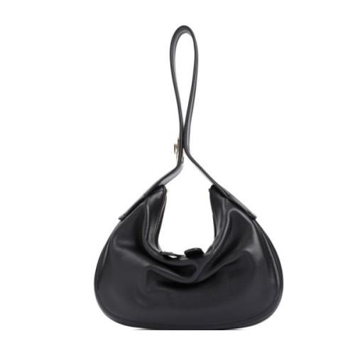 Valentino Garavani Svart Läder Axelväska Go-Hobo Black, Dam