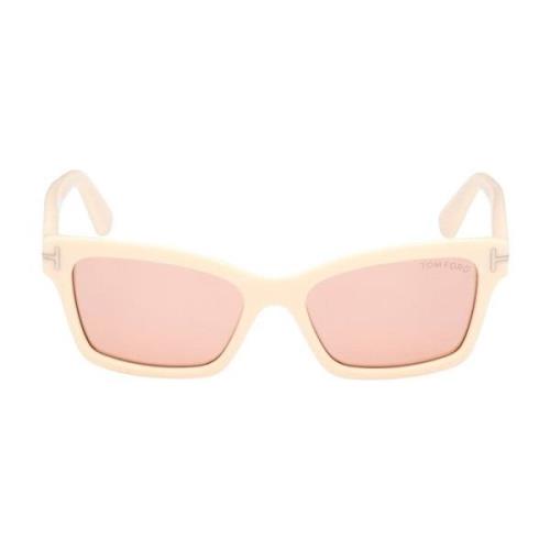 Tom Ford Rosa Rektangulära Solglasögon Pink, Dam