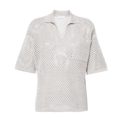 Brunello Cucinelli Beige T-shirts & Polos för kvinnor Gray, Dam