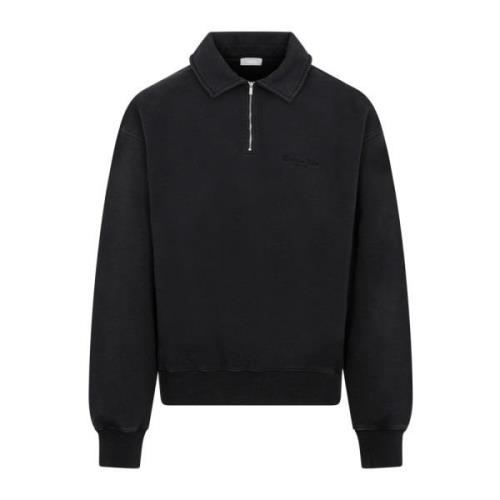 Dior Svart Bomulls Sweatshirt Polo Krage Black, Herr