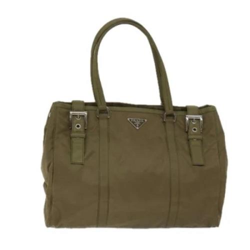 Prada Vintage Pre-owned Tyg axelremsvskor Green, Dam