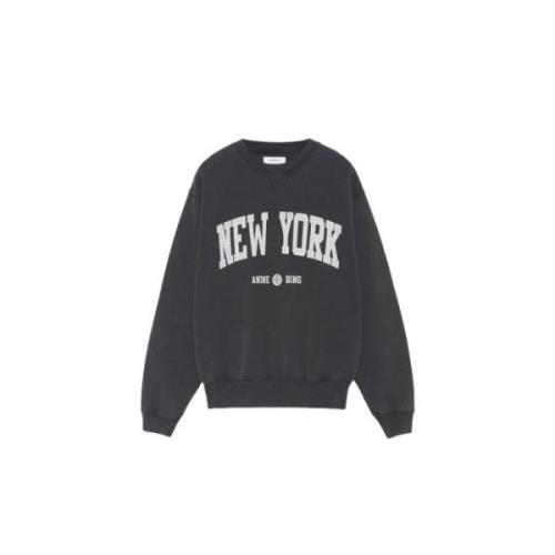 Anine Bing New York University Sweatshirt Kontrasttryck Black, Dam