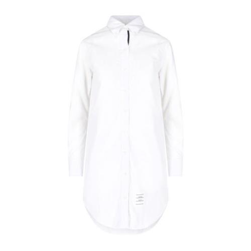 Thom Browne Vit Bomull Skjortklänning White, Dam