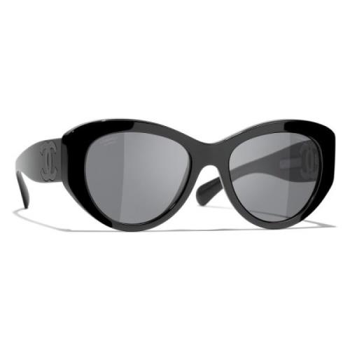 Chanel Ikoniska solglasögon med grå polariserade linser Black, Dam