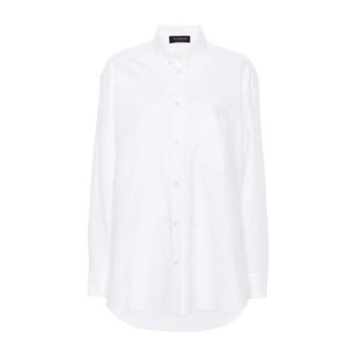 Andamane Vit Oversize Button-Down Skjorta White, Dam