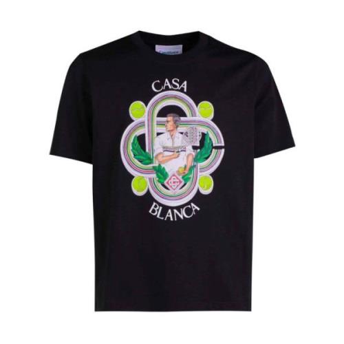 Casablanca Le Joueur Tennis T-Shirt Black, Herr