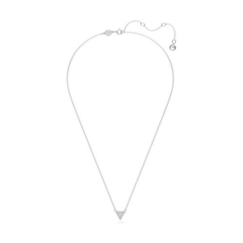 Swarovski Trilliant-Cut Triangle Pendant Necklace Gray, Dam