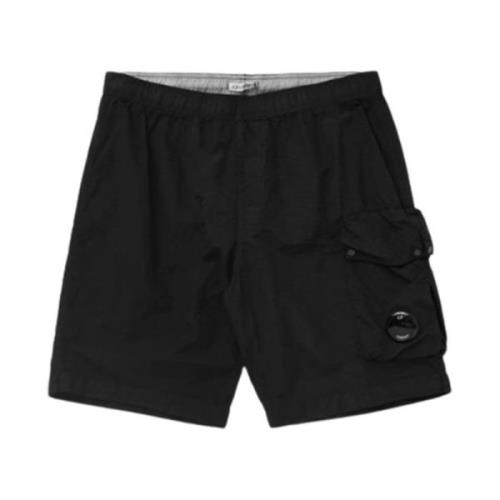 C.p. Company Nylon Cargo Badshorts i Svart Black, Herr