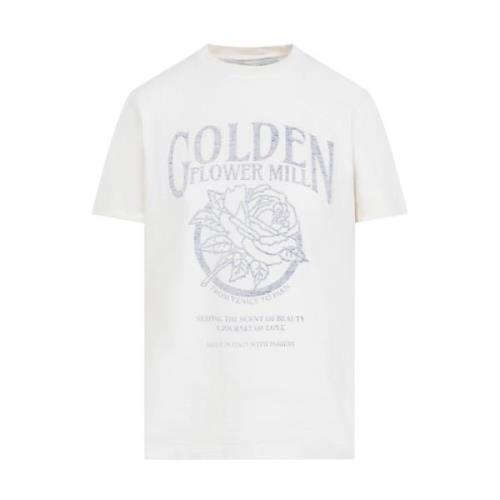 Golden Goose Heritage White T-shirt för kvinnor Beige, Dam