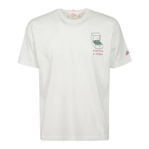 MC2 Saint Barth Vit Bomull T-shirt med Sidoprint White, Herr