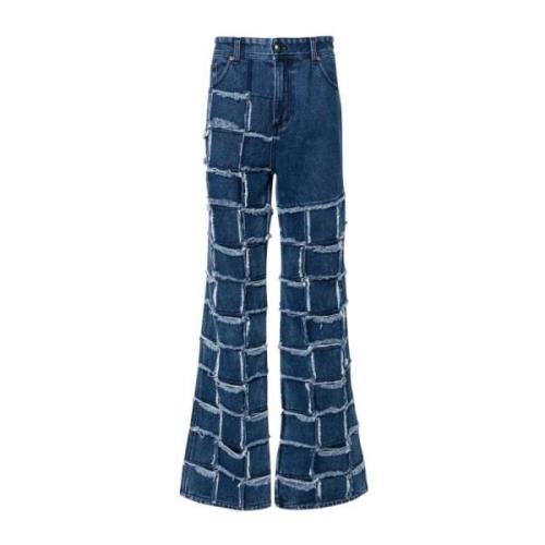 Andersson Bell Patchwork Wide Leg Jeans Blue, Herr