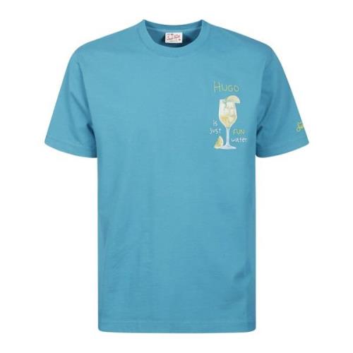 MC2 Saint Barth Blå Cocktail Print Bomull T-shirt Blue, Herr