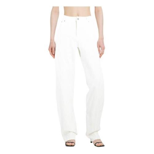 Mugler Spiral Baggy Jeans White, Dam