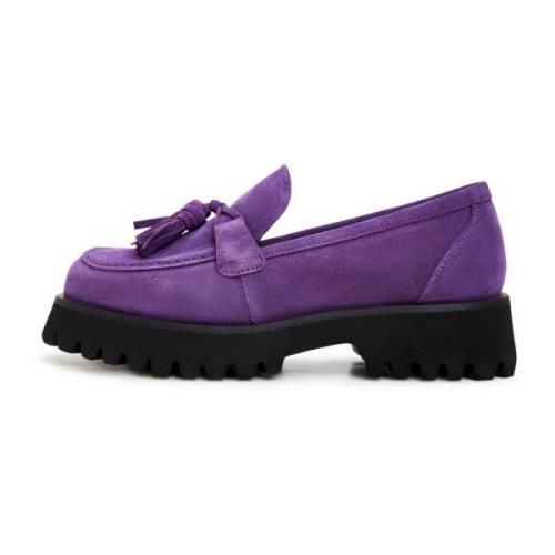 Cesare Gaspari Platform Loafers - Violet Purple, Dam