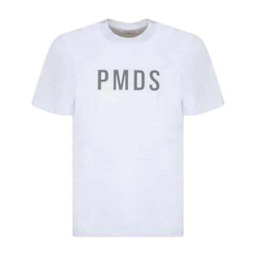 Pmds Vit Logo Print Crew Neck T-Shirt White, Herr