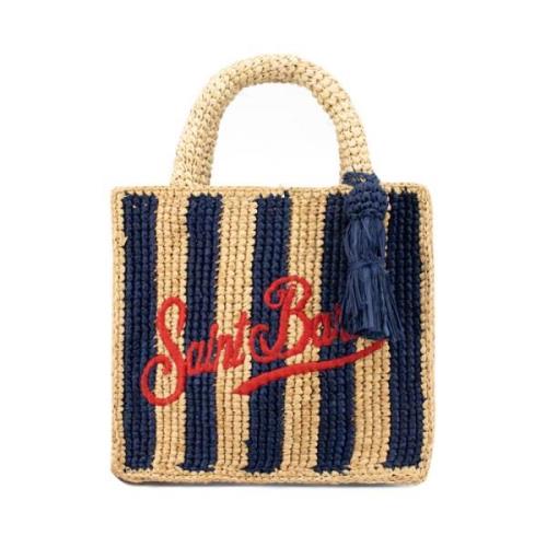 MC2 Saint Barth Raffia Mini Väska med Broderi Multicolor, Dam