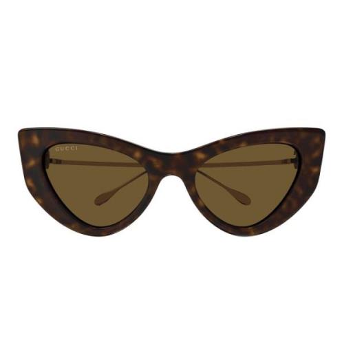 Gucci Platt Front Cat-Eye Solglasögon Gg1565S Brown, Dam