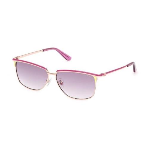 Guess Rektangulära metall solglasögon för kvinnor Multicolor, Dam