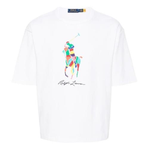 Ralph Lauren Big Pony Logo Bomull T-shirt White, Herr