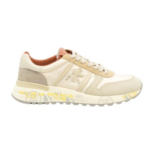 Premiata Beige Mocka Sneakers med Tyg och Läder Detaljer Multicolor, H...