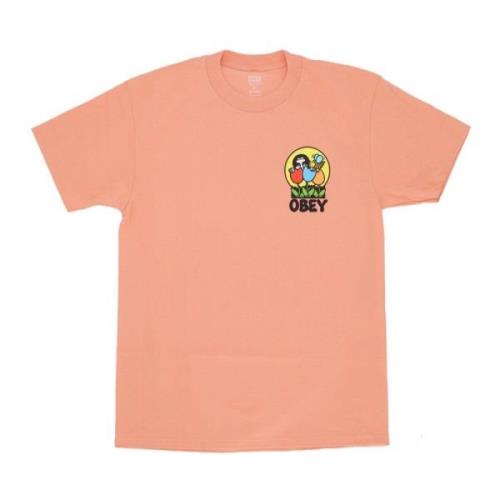Obey Klassisk Streetwear T-shirt Orange, Herr