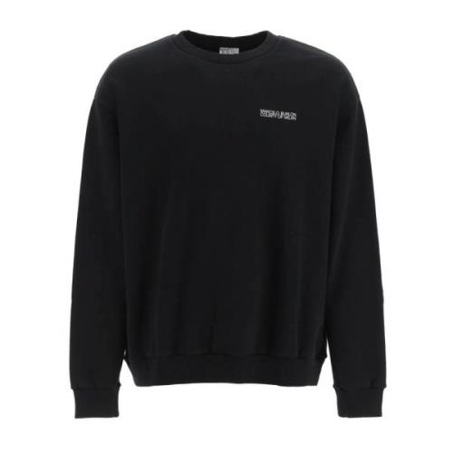 Marcelo Burlon Logo Sweatshirt med Ribbade Muddar Black, Herr