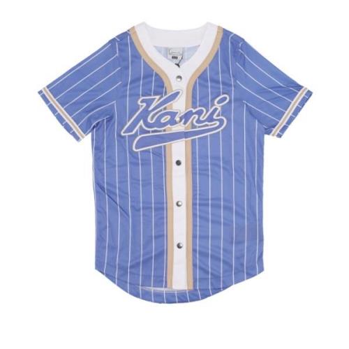 Karl Kani Pinstripe Baseball Shirt med knappar Multicolor, Dam