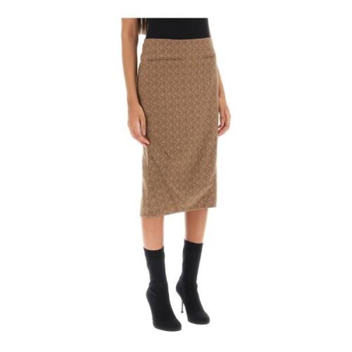 Marine Serre Midi Skirts Beige, Dam