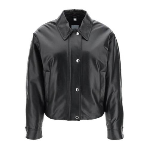 Burberry Leather Jackets Black, Dam