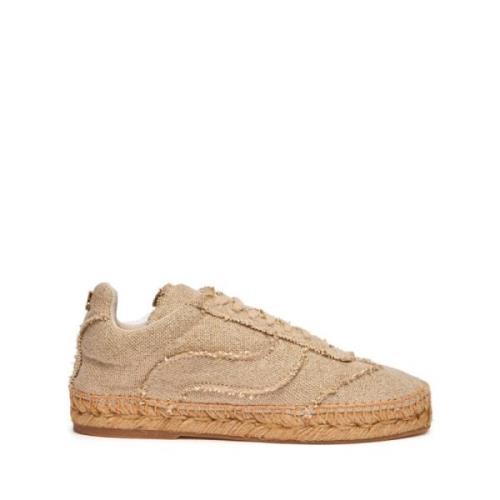 Casadei Havana Fabric Espadrille Trainers Brown, Dam