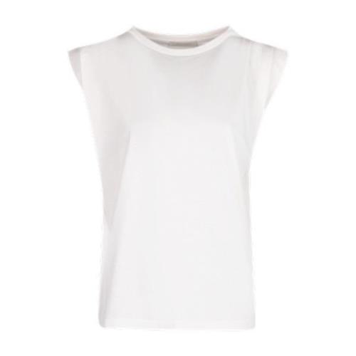 March23 Leighton T-shirt med Unika Skulderdetaljer White, Dam