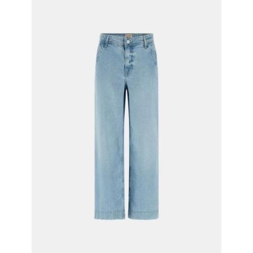 Guess Hög Wide Jeans Blue, Dam