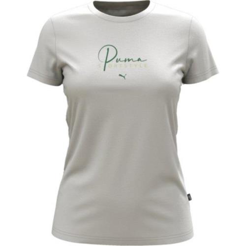 Puma Vit T-shirt med Logotyptryck White, Dam