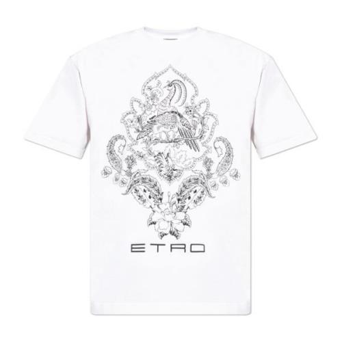Etro Bomull T-shirt White, Herr
