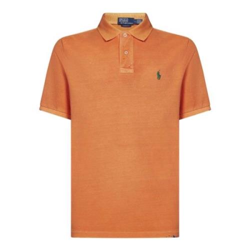 Ralph Lauren Orange Polo Tröja Klassisk Passform Orange, Herr