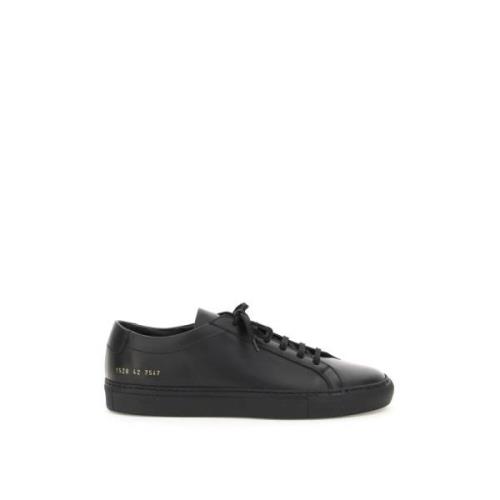 Common Projects Klassiska Lädersneakers med Guld Detalj Black, Herr