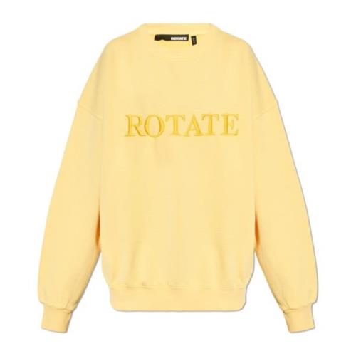 Rotate Birger Christensen Sweatshirt med logotyp Yellow, Dam