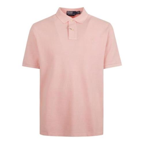 Ralph Lauren Rosa Polo Skjorta Broderad Logotyp Pink, Herr