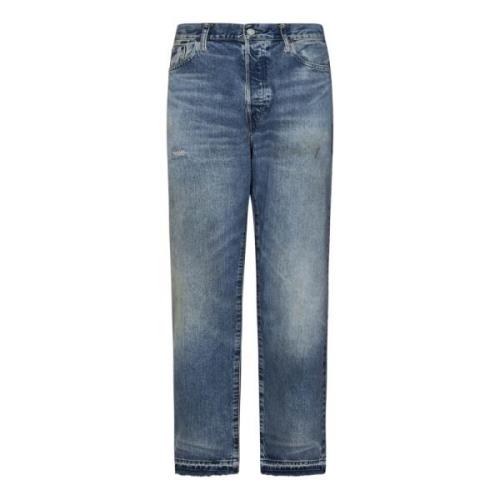 Ralph Lauren Vintage-Style Indigo-Dyed Cotton Denim Jeans Blue, Herr