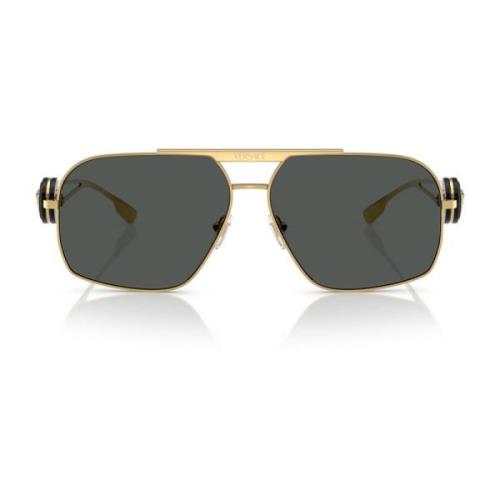 Versace Aviator solglasögon med mörkgrå lins Yellow, Unisex