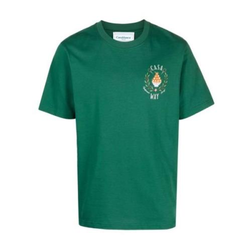 Casablanca Tryckt T-shirt Mps24 JTS Green, Herr