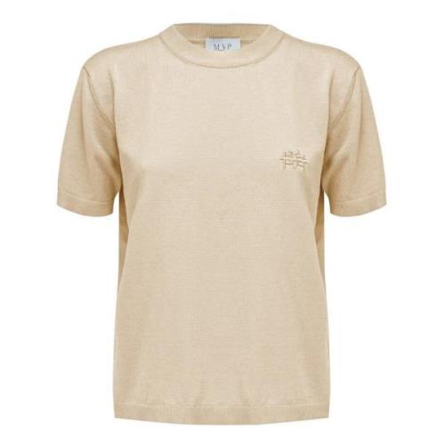 MVP wardrobe Venice Knit T-Shirt Beige, Dam