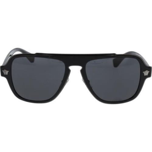 Versace Ikoniska solglasögon med enhetliga linser Black, Unisex