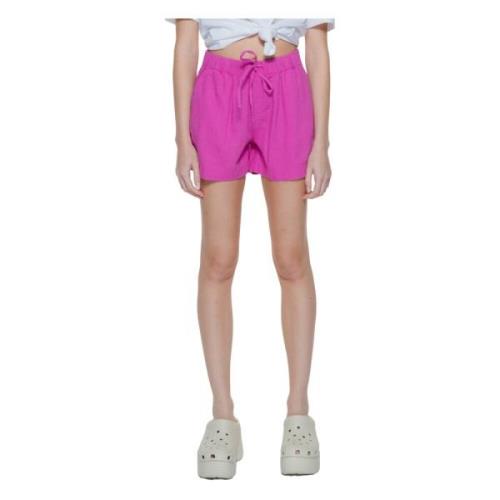 Only Linne Pull-Up Shorts Pink, Dam