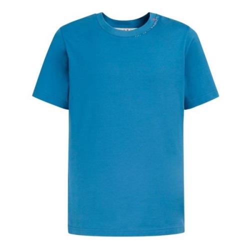 Marni Bomullst-shirt med blomtryck på baksidan Blue, Herr