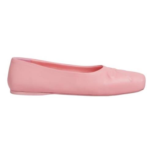 Marni Nappa läder sömlös liten båge balettplatt Pink, Dam