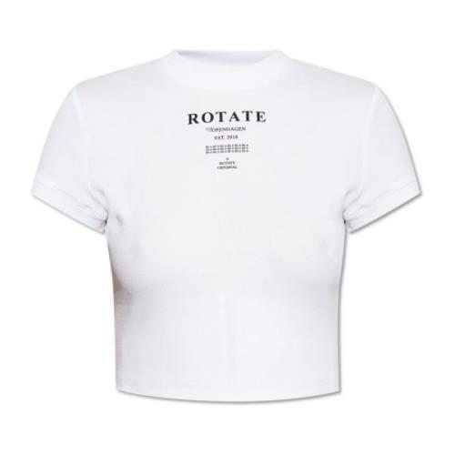 Rotate Birger Christensen Topp med logotyp White, Dam