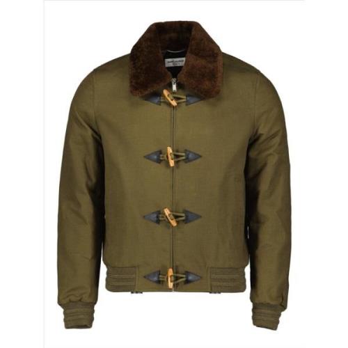 Saint Laurent Shearling Krage Bomberjacka Green, Herr