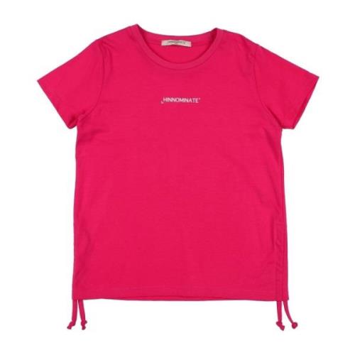 Hinnominate Geranium Pink Dam T-shirt med Ruffles Red, Dam