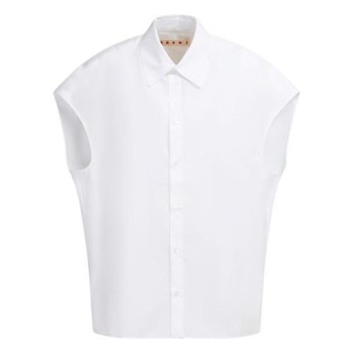Marni Poplin cocoon shirt White, Dam